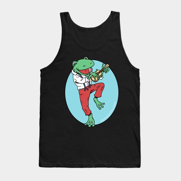 Ukulele Playing Frog Tank Top by UkuleleJim